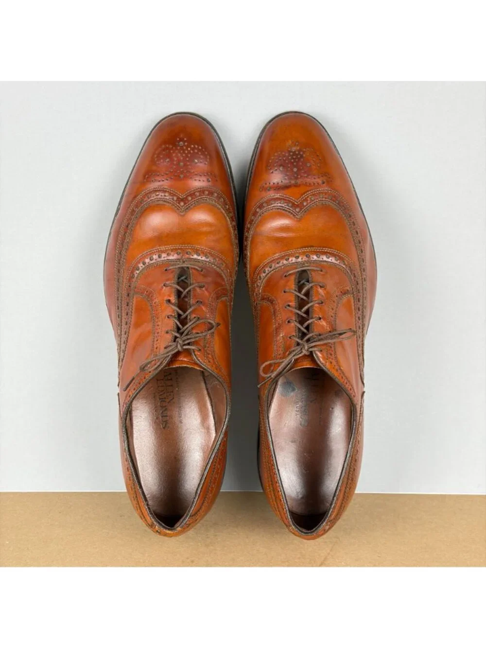 Allen Edmonds McAllister Wingtip Oxford Dress Shoes Mens 16 Brown Leather
